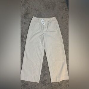 Cream Wide-Leg Pants